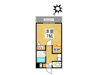 ストリームライン箱崎II(1K/5階)の間取り写真