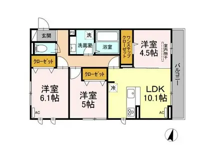 メゾン ド シュクレ(3LDK/2階)の間取り写真