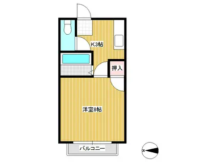 タウニィプチフォーレ(1K/2階)の間取り写真