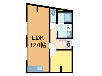 LA VIDA 花屋敷II(1LDK/1階)の間取り写真