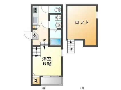 ウエストコート草薙(1K/1階)の間取り写真