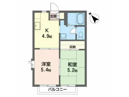 ディナスティ・M(2K/2階)の間取り写真