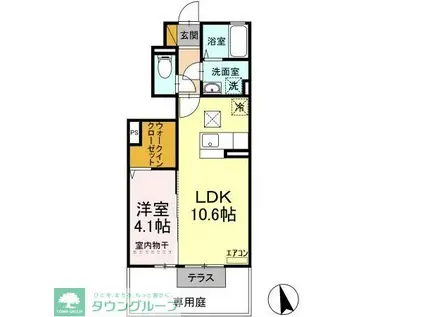 ミルグレーヌB(1LDK/1階)の間取り写真