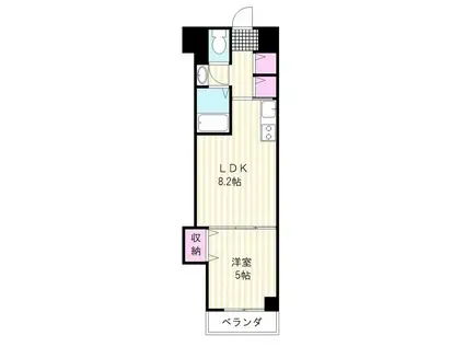 フィオーレ宇津木(1DK/4階)の間取り写真