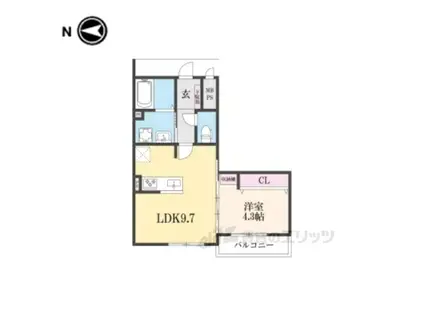 マキ・リヴェール栄(1LDK/1階)の間取り写真