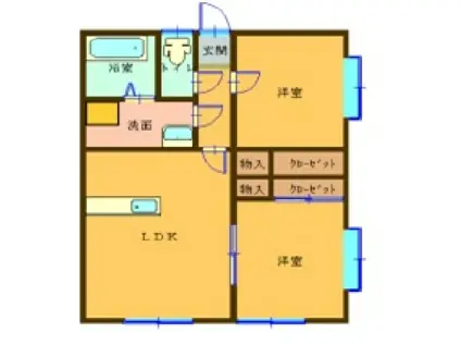 アンソレイユYM(2LDK/1階)の間取り写真