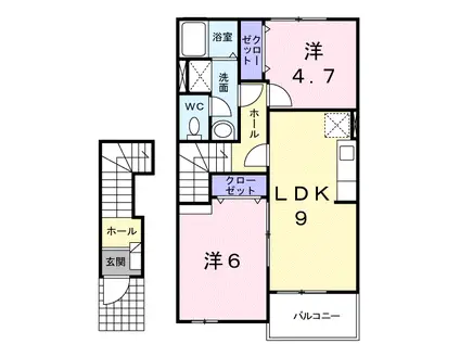 メゾン・ルミエールB(2LDK/2階)の間取り写真