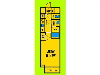 JT大阪ウエスト(1K/8階)の間取り写真