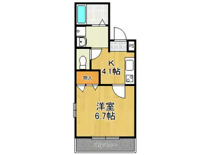 ウィンディ多摩川(1K/2階)の間取り写真