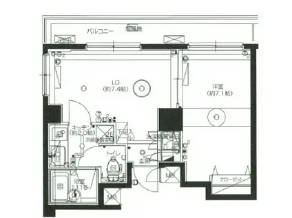 ファーストシーン両国レジデンス(1DK/9階)の間取り写真