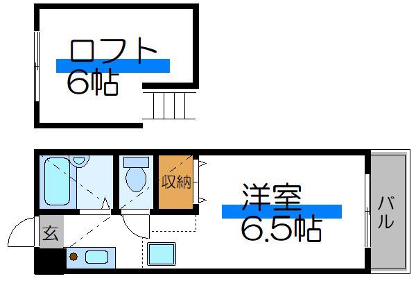 メゾンYランド(1K/1階)の間取り写真
