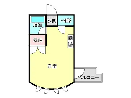 ミースティアラ(ワンルーム/2階)の間取り写真