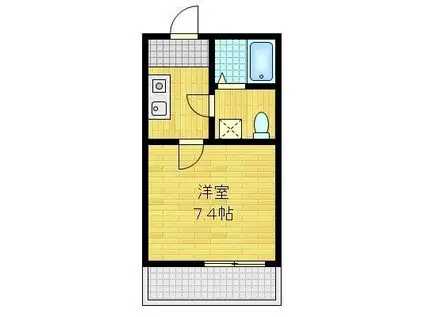 OMテラスみなみ野(1K/1階)の間取り写真