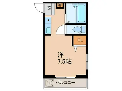 ビオス本山(ワンルーム/3階)の間取り写真