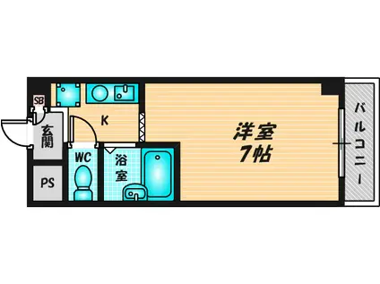 シティパーク菱屋西(1K/2階)の間取り写真