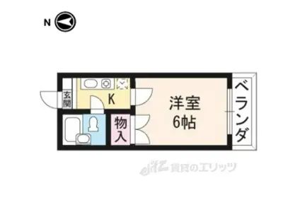 エスポアール小西(1K/1階)の間取り写真