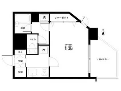 ヴェルステージ板橋本町(1K/7階)の間取り写真