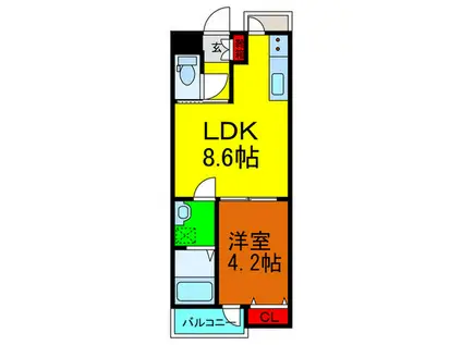 A-STYLE(1LDK/3階)の間取り写真