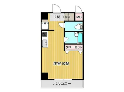 アルファコートGRANDE(ワンルーム/4階)の間取り写真