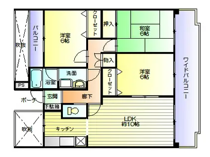サカヤマンション・松ヶ島(3LDK/1階)の間取り写真