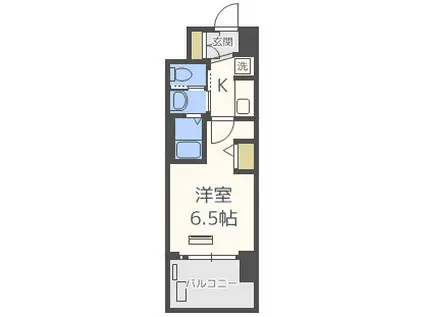 エステムコート難波Vブロード(1K/9階)の間取り写真