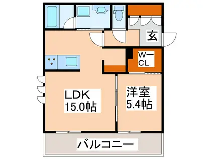 シャーメゾン平成(1LDK/2階)の間取り写真