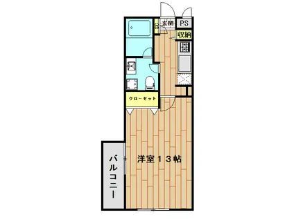 DEPARTURE(1K/2階)の間取り写真