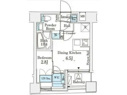 レジデンス文京春日(1DK/5階)の間取り写真