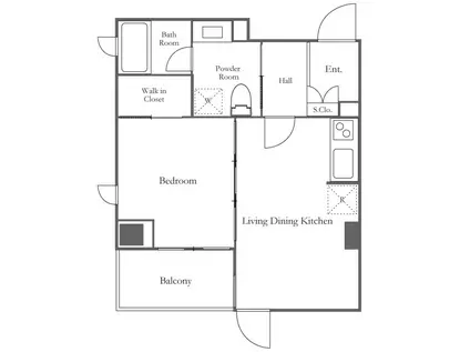 プレミアステージ芝公園(1LDK/9階)の間取り写真