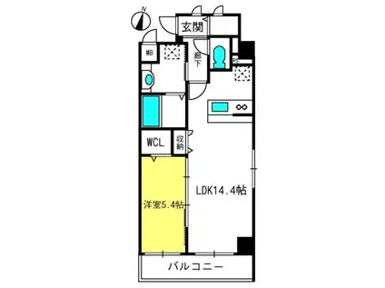 エルフローレ(1LDK/4階)の間取り写真