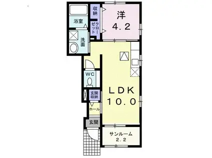 グレイスガーデンIII(1LDK/1階)の間取り写真