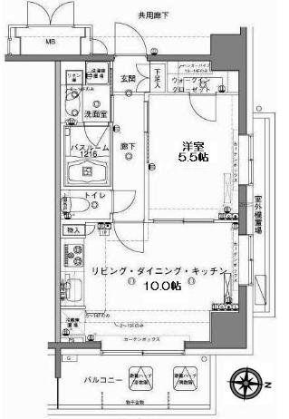 MFPRコート木場公園(1LDK/7階)の間取り写真