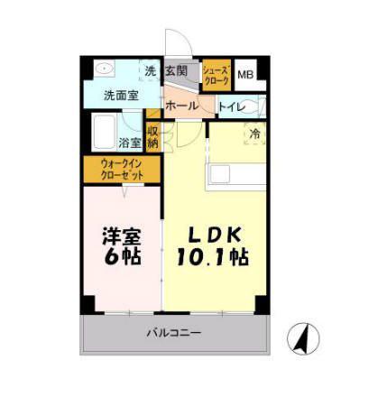 フェアレーンアネックス(1LDK/2階)の間取り写真