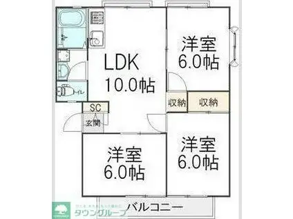 MMホーム(3LDK/2階)の間取り写真