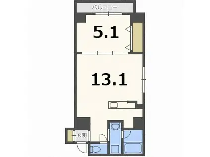 フロントコート大通公園(1LDK/1階)の間取り写真