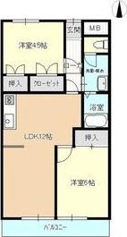 マイプレイス観音(2LDK/1階)の間取り写真