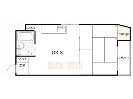 第2広本ハイツ(1DK/4階)の間取り写真