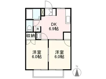 シャルムM(2DK/2階)の間取り写真