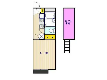 レオパレスファーレIV(1K/2階)の間取り写真