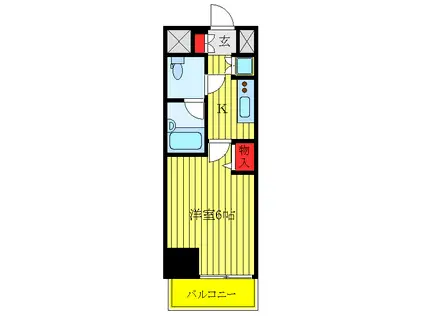 スパシエオリエンス板橋本町(1K/6階)の間取り写真