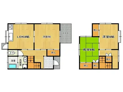 メゾンラプラース(3LDK/1階)の間取り写真