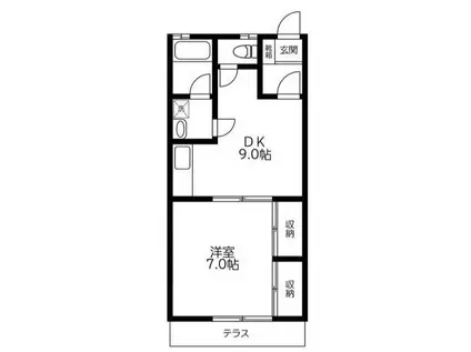 ポテンシャルII(1LDK/2階)の間取り写真