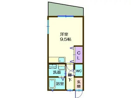 コーポ棚町I(ワンルーム/1階)の間取り写真