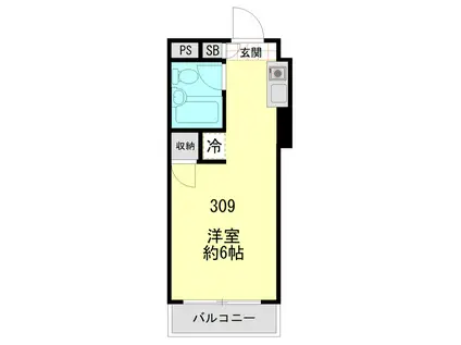 スカイコート品川第2(ワンルーム/3階)の間取り写真