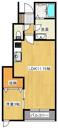 CAMMINOVI(1LDK/1階)の間取り写真