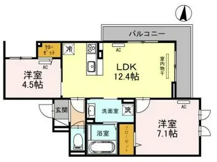 ルミナスコート(2LDK/2階)の間取り写真