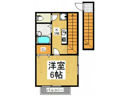 ARU GARDEN(1K/2階)の間取り写真