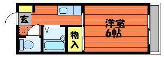 プレアール清心(1K/2階)の間取り写真