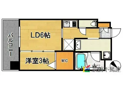 エンクレスト県庁前(2K/3階)の間取り写真