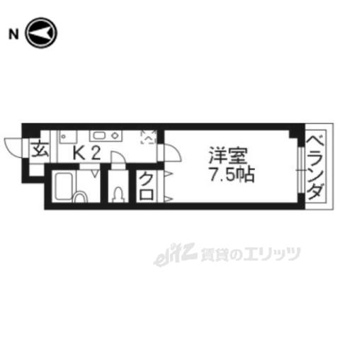 カザフォルテ(1K/2階)の間取り写真